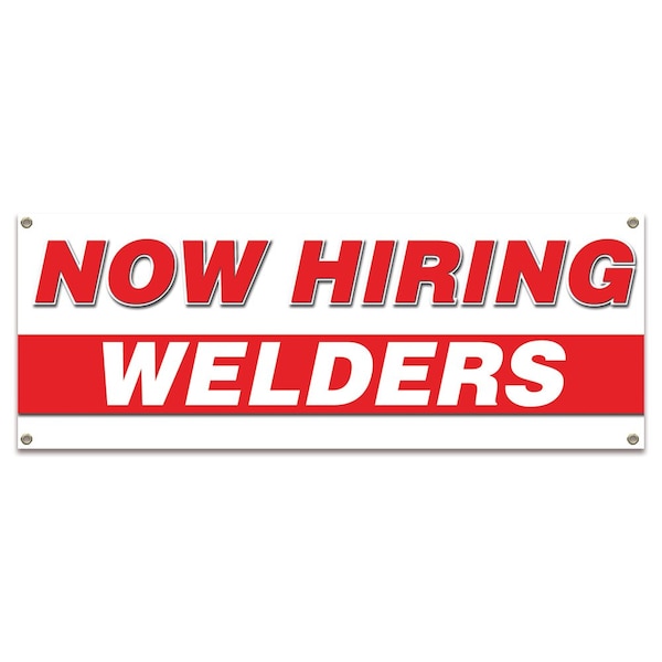 Signmission Now Hiring Welders Banner Apply Inside Accepting Application Single Sided B-30322 - main